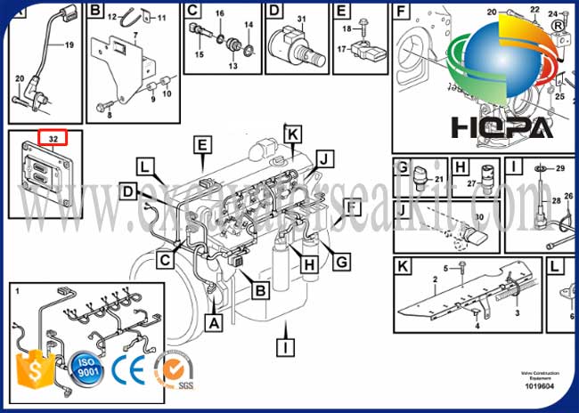VOE60100000 60100000 Engine Controller ECU For Volvo Excavator Loader ...