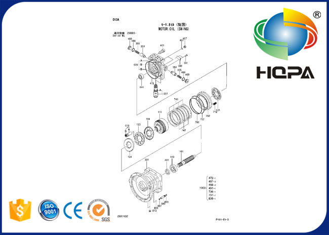 4654845 1119004 Swing Motor Seal Kit For Excavator Hitachi ZAX240-3 ZX200-3