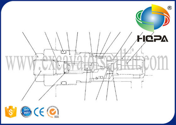 LP22V00001F1 Excavator Solenoid Valve / Kebelco SK120-5 Main Pressure Relief Valve