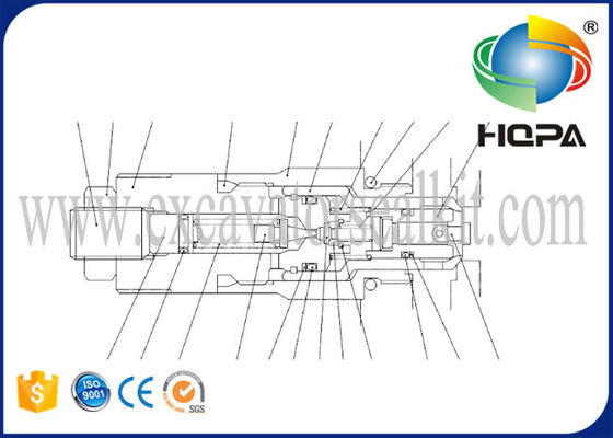 YN22V00002F1 Excavator Solenoid Valve / Vice Relief Valve Excavator Kobelco SK120-5