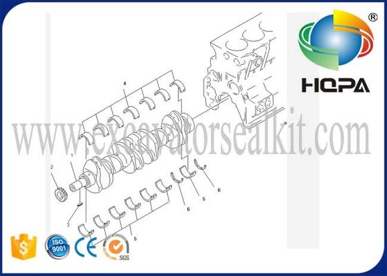Komatsu PC200-6 Forged Crankshaft 6207-31-1100 For Engine 6D95