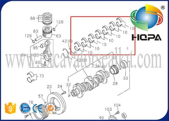 8973720771 8973720781 Crankshaft Main Bearing For Engine 4HK1 6HK1