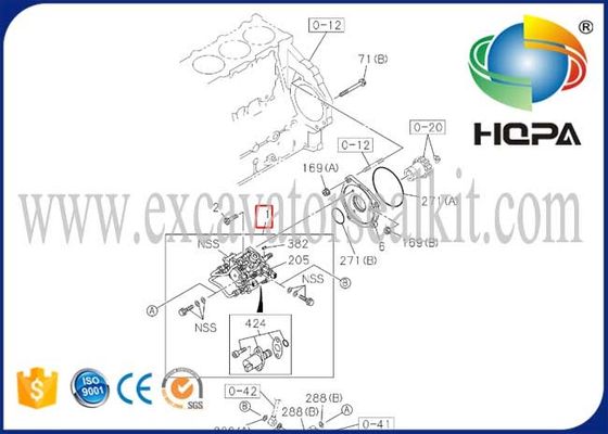 6HK1 Excavator Engine Parts Fuel Injector Pump Assembly 294050-0100 8980915653 1156035081