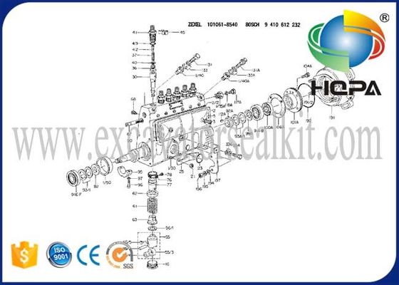 101061-8540 101062-8200 101606-9250 101608-9461 Fuel Pump For Engine D6BR 240CC