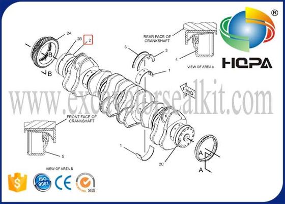 6I1453 6I-1453 Excavator Engine Parts Crankshaft For  Engine 3406B 3406C 3406E