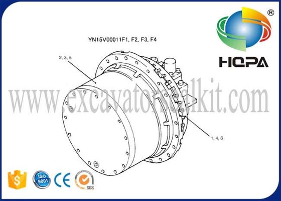 YN15V00011F4 Excavator Hydraulic Parts Travel Motor Assy SK200-6ES SK200LC-6ES SK200SR SK200SR-1S