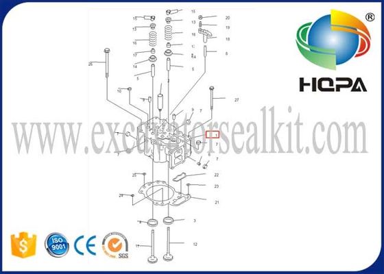 6151-12-1101 6151121101 Engine Cylinder Head For Komatsu Engine 6D125