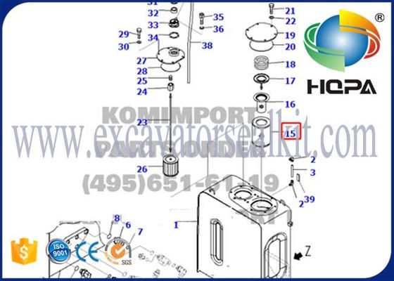 207-60-71182 Excavator Spare Parts Hydraulic Oil Filter Fitted In Hydraulic Tank Komatsu PC228US-3E0