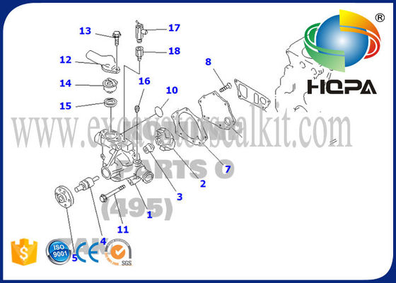 6206-61-1104 6206611104 Excavator Engine Parts Water Pump For Komatsu PC60-7 Engine 4D95