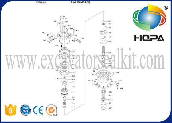 Swing Motor HZZC-M2X170CHB 31Q8-10130 for R290-7 R300-7 R305-7 R335-7