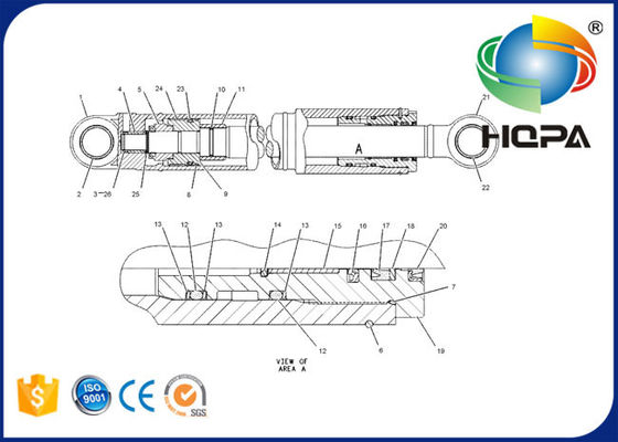 103-8333 1038333 169-7827 1697827 Arm Cylinder Seal Kit For  Excavator