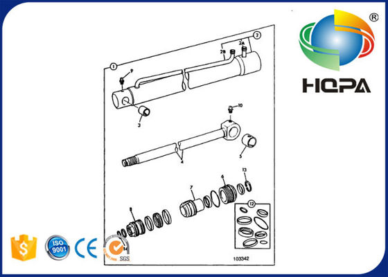 991/00025 991-00025 99100025 991 00025 Ram Lift Cylinder Seal Kit For JCB 530B
