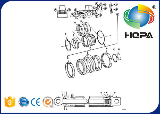 991/00127 991-00127 99100127 991 00127 Ram Bucket Cylinder Seal Kit For JCB 3C-2WD