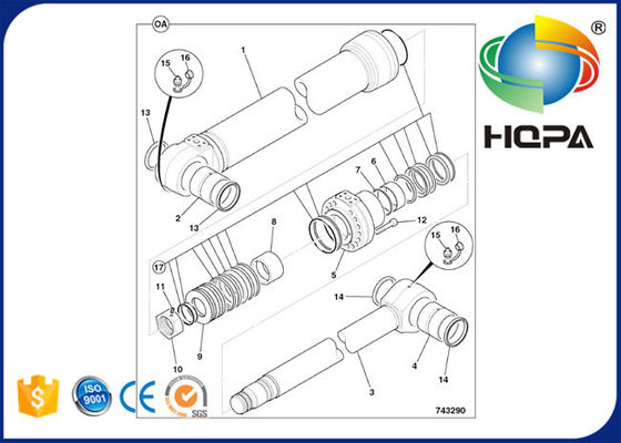 903/21071 903-21071 90321071 903 21071 Ram Bucket Cylinder Seal Kit For JCB JS330