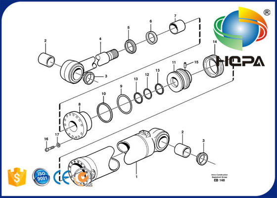 VOE11990437 11990437 Tilting Cylinder Seal Kit For Volvo L50B L50C L50D L50E