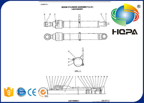 LQ01V00005R500 Boom Cylinder Seal Kit For Excavator Kobelco SK250LC