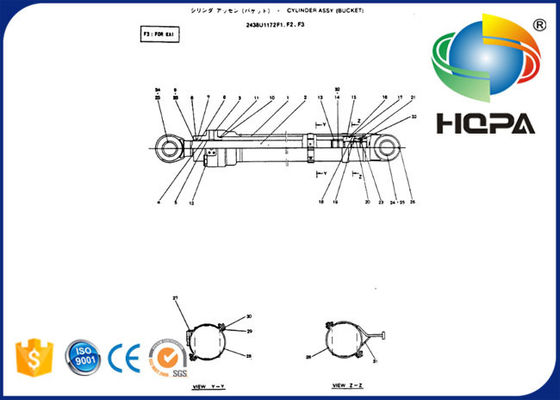 2438U1172R400 Bucket Cylinder Seal Kit For Kobelco SK300 SK330