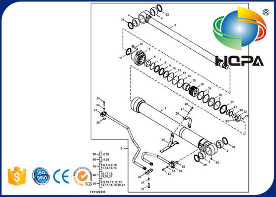 FYA00012899 Boom Cylinder Seal Kit For Hitachi ZAXIS130-5G ZAXIS135US-5